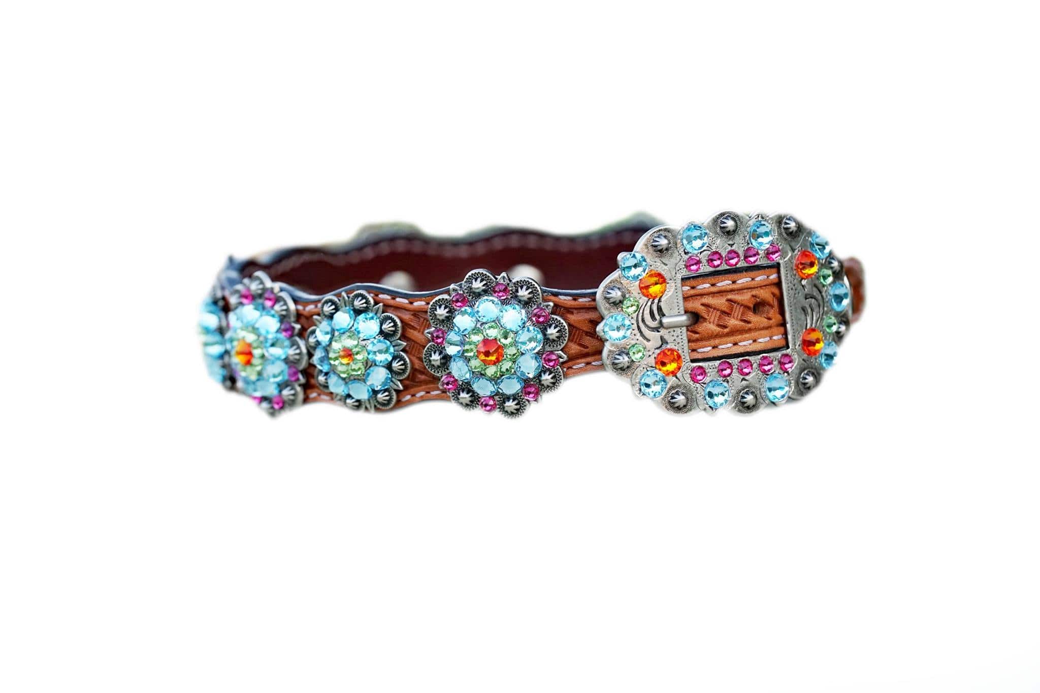 Genuine Leather Rainbow Bridge Dog Collar — view 2