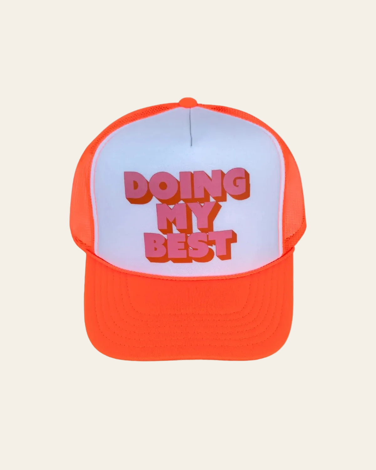 Doing My Best Trucker | Cap on a warm cream background