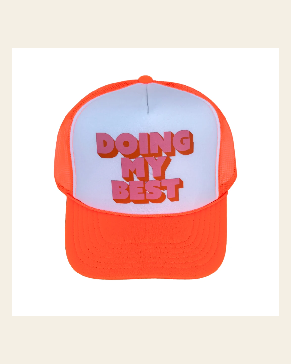 Doing My Best Trucker | Cap on a warm cream background