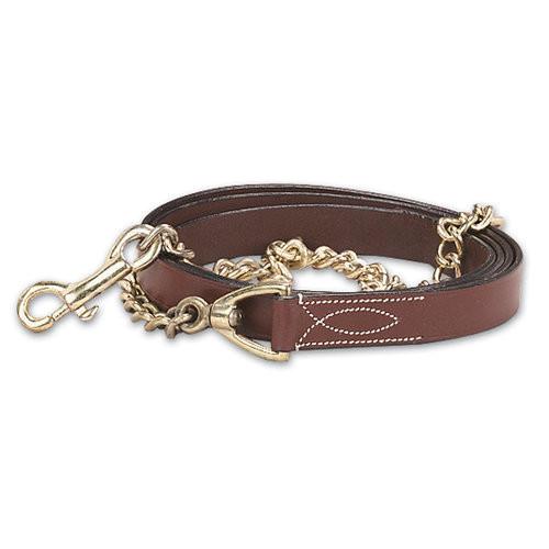 ExionPro Leather Lead with Single Brass Chain by Bridles & Reins
