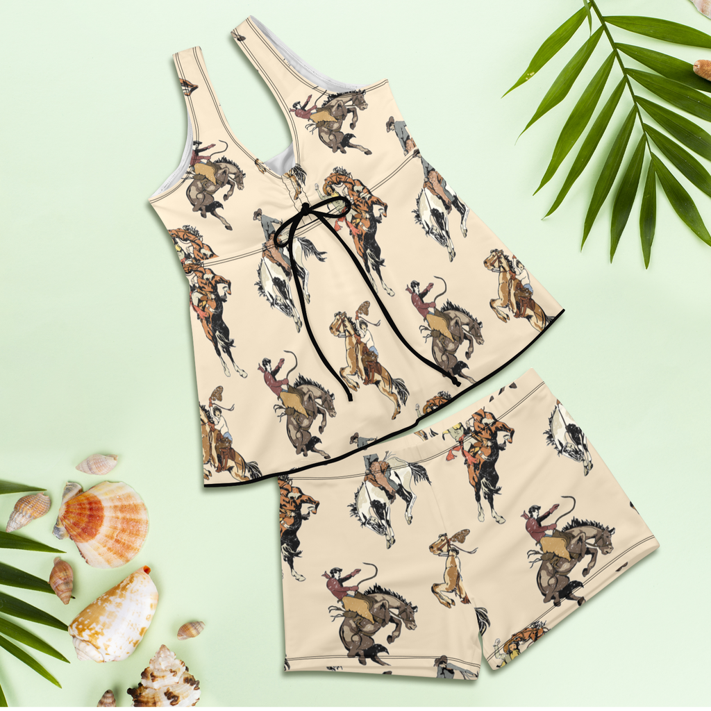 Baha Ranch Vintage Cowgirl Tankini & Boy Shorts Swim Set by Baha Ranch Western Wear - product image 2