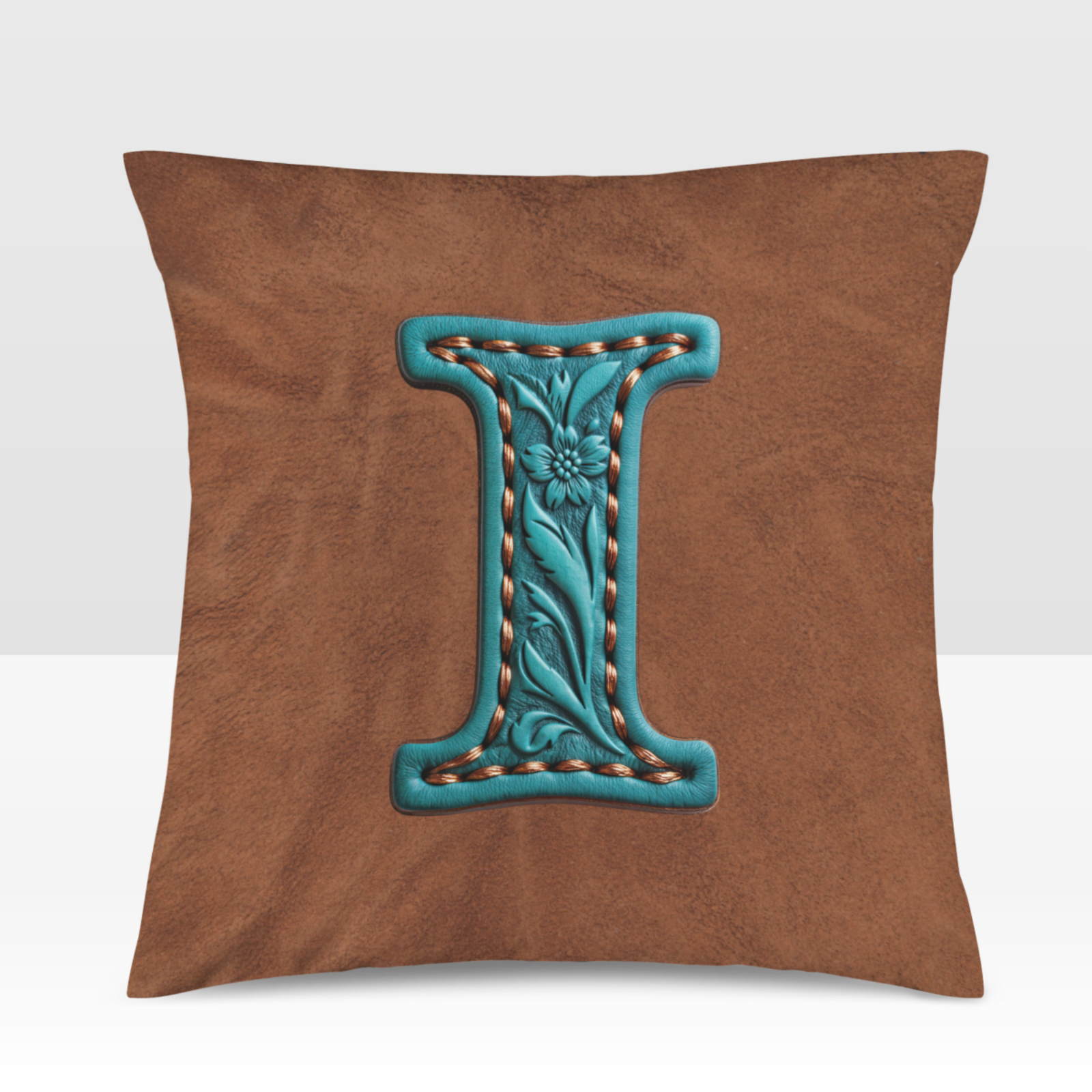 Baha Ranch Velvety Soft Western Tooled Initial Personalized Pillow Cover Made in America by Baha Ranch Western Wear -...