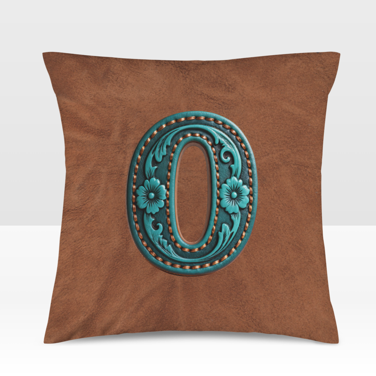 Baha Ranch Velvety Soft Western Tooled Initial Personalized Pillow Cover Made in America by Baha Ranch Western Wear -...