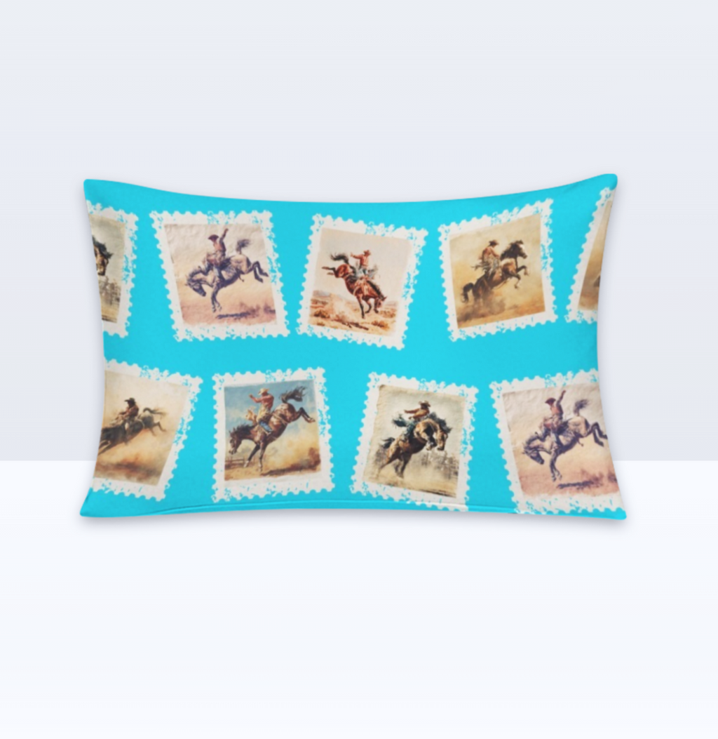 Baha Ranch Cowboy Stamp Turquoise Pillowcase Made in America by Baha Ranch Western Wear - product image 2