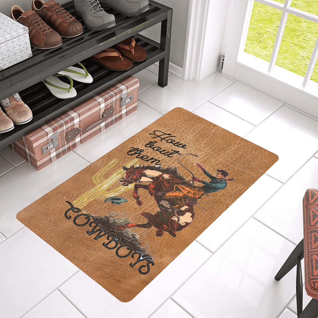 How Bout Them Cowboys Floor Mat 30" x 18" Made in America by Baha Ranch Western Wear