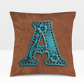 Baha Ranch Velvety Soft Western Tooled Initial Personalized Pillow Cover Made in America by Baha Ranch Western Wear -...