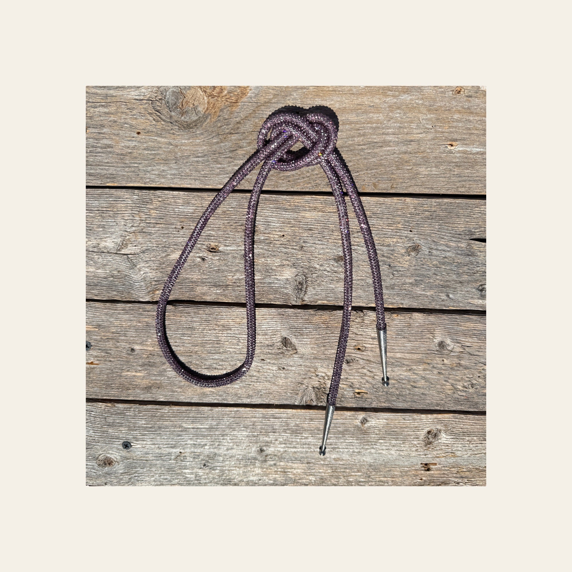 Dusty Rose Rhinestone Western Bolo Tie #BT106