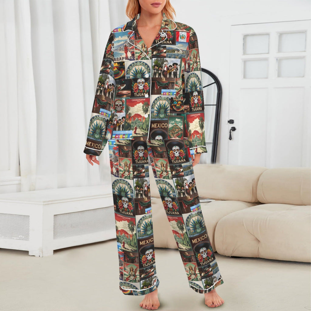 Baha Ranch Colores De Mexico Destination Mexico Satin Pajamas by Baha Ranch Western Wear