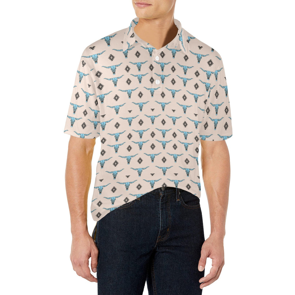 Baha Ranch Turquoise Longhorn Polo Style Shirt by Baha Ranch Western Wear - product image 4