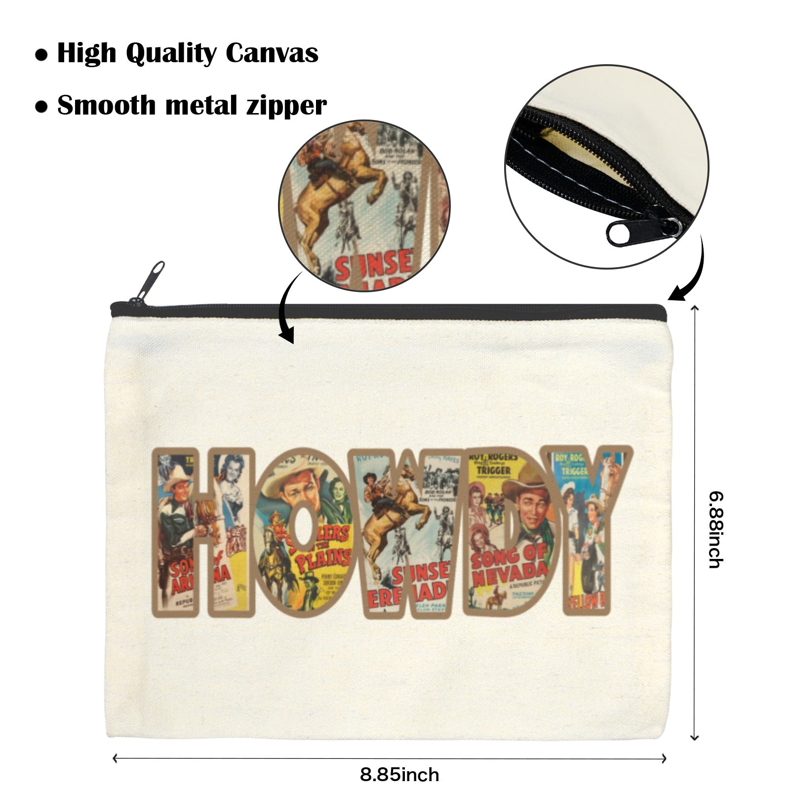 Baha Ranch Vintage Howdy Cosmetic Bag Pack of 5 Made in America by Baha Ranch Western Wear - product image 3