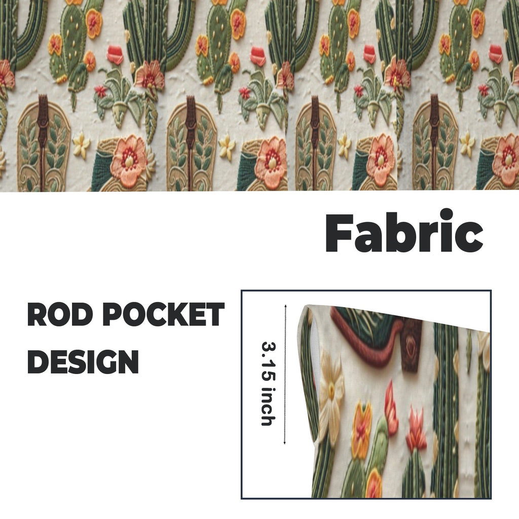 Baha Ranch Cactus and Boots Curtains 28"x40" (2-Piece) Made in America by Baha Ranch Western Wear - product image 5