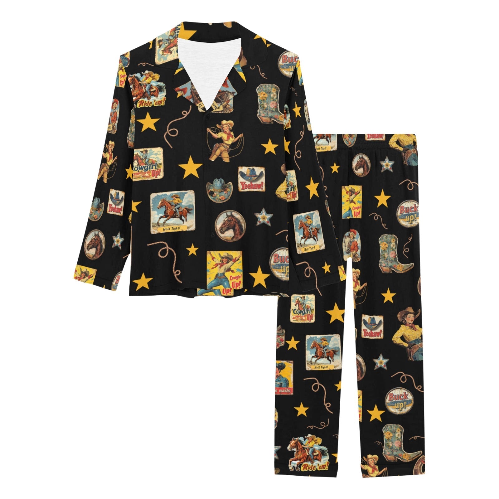 Baha Ranch Vintage Cowgirl Collage Western Pajama Set by Baha Ranch Western Wear - product image 3