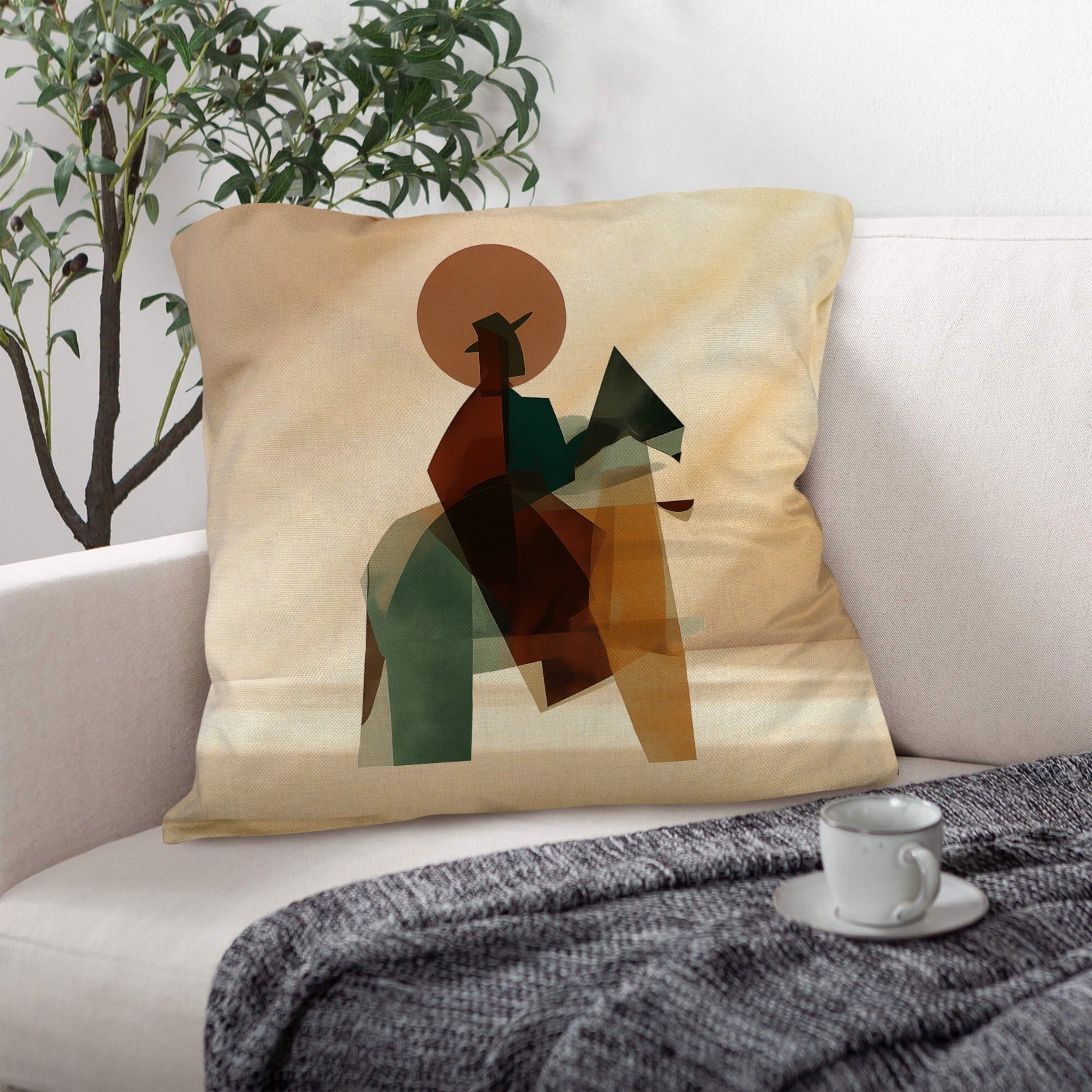 Baha Ranch Cowboy Custom Pillow Case 18x18inch Made In America by Baha Ranch Western Wear