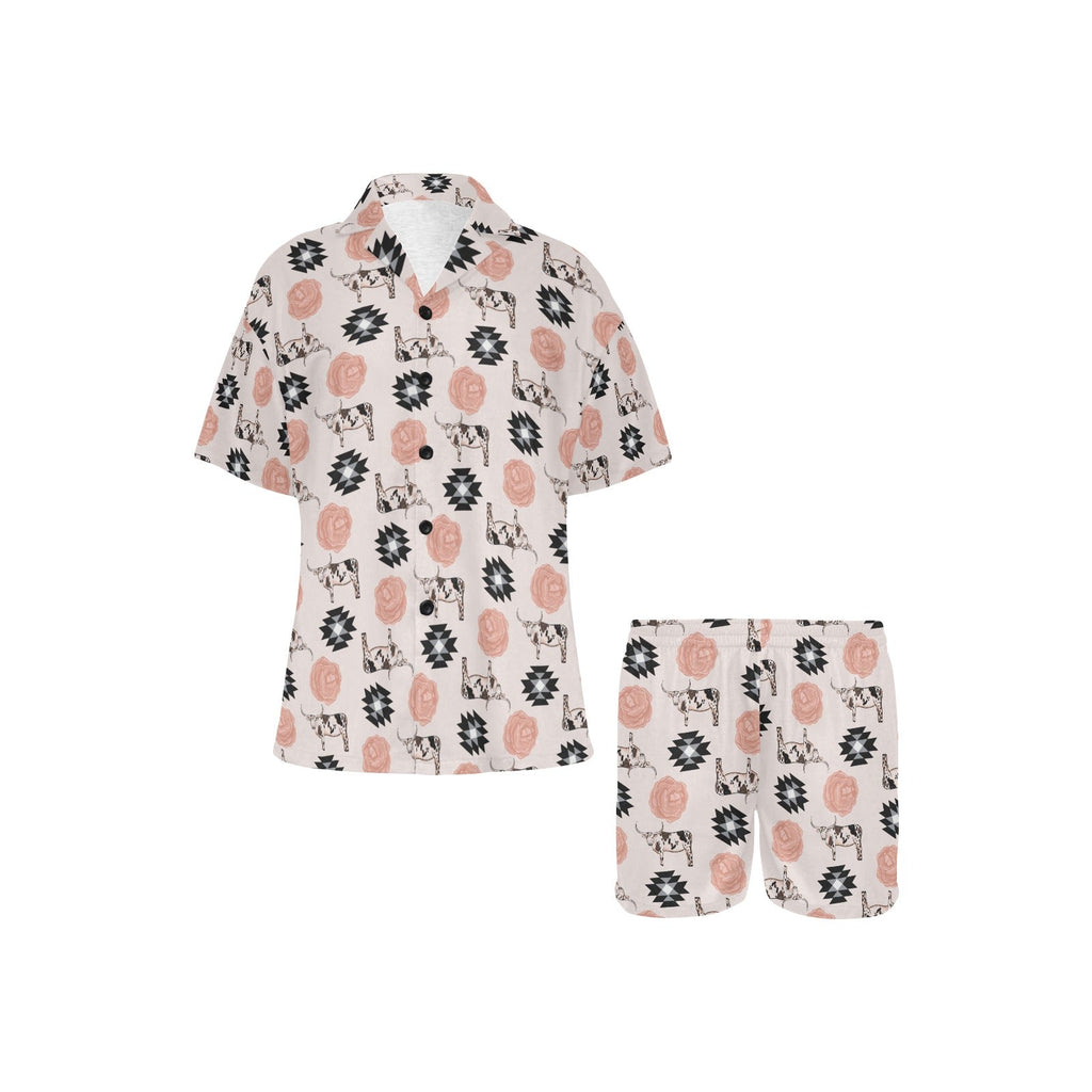 Baha Ranch Longhorn Floral Women's Western Pajama Set by Baha Ranch Western Wear - product image 2