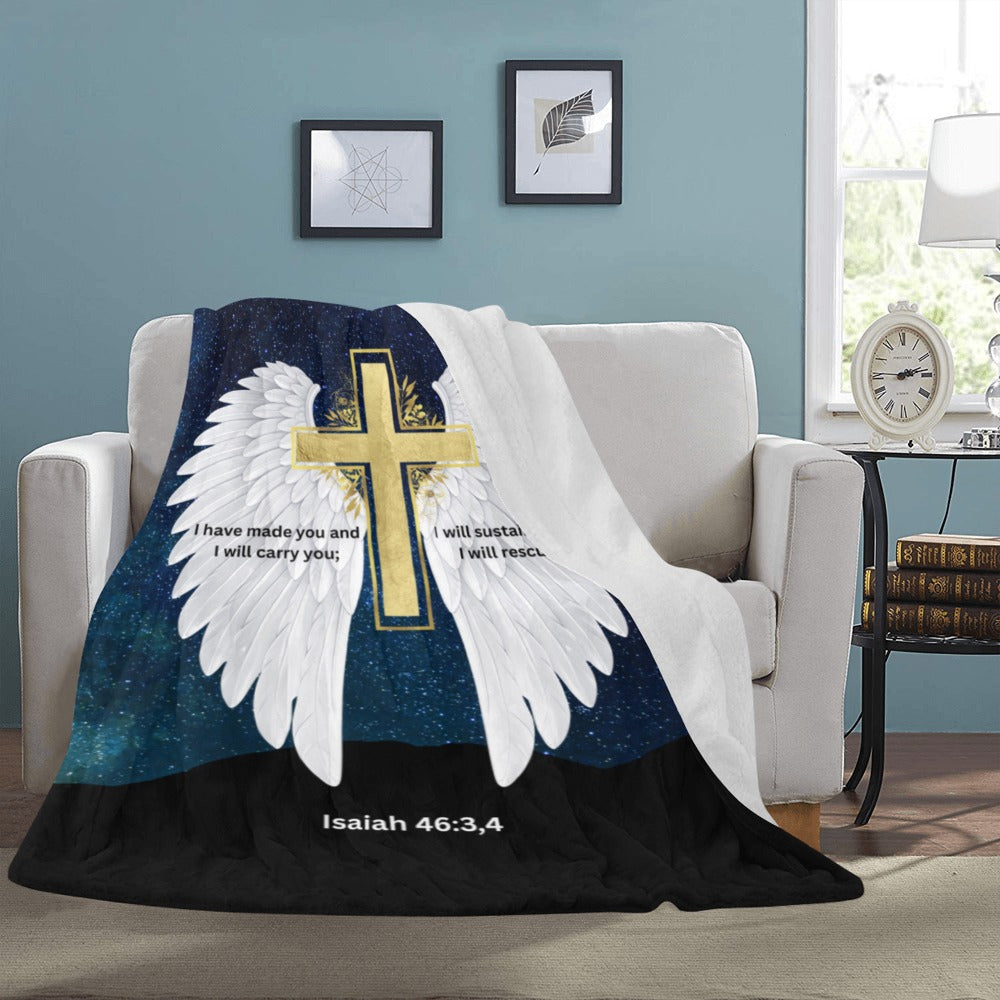 Baha Ranch I Will Rescue You Angel Wings Throw Blanket 60" x 80" Made in America by Baha Ranch Western Wear