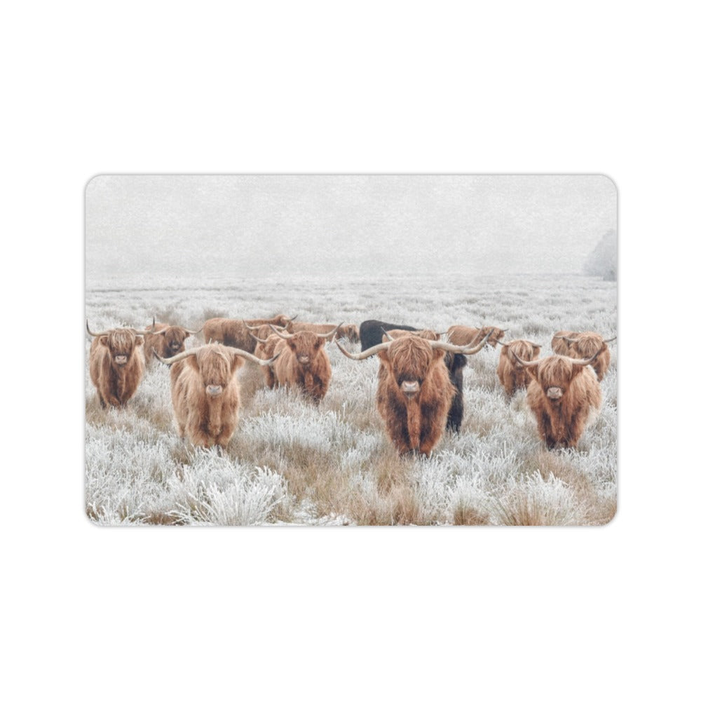 Highland Cow Herd Floor Mat Doormat 24" x 16" Made in America by Baha Ranch Western Wear