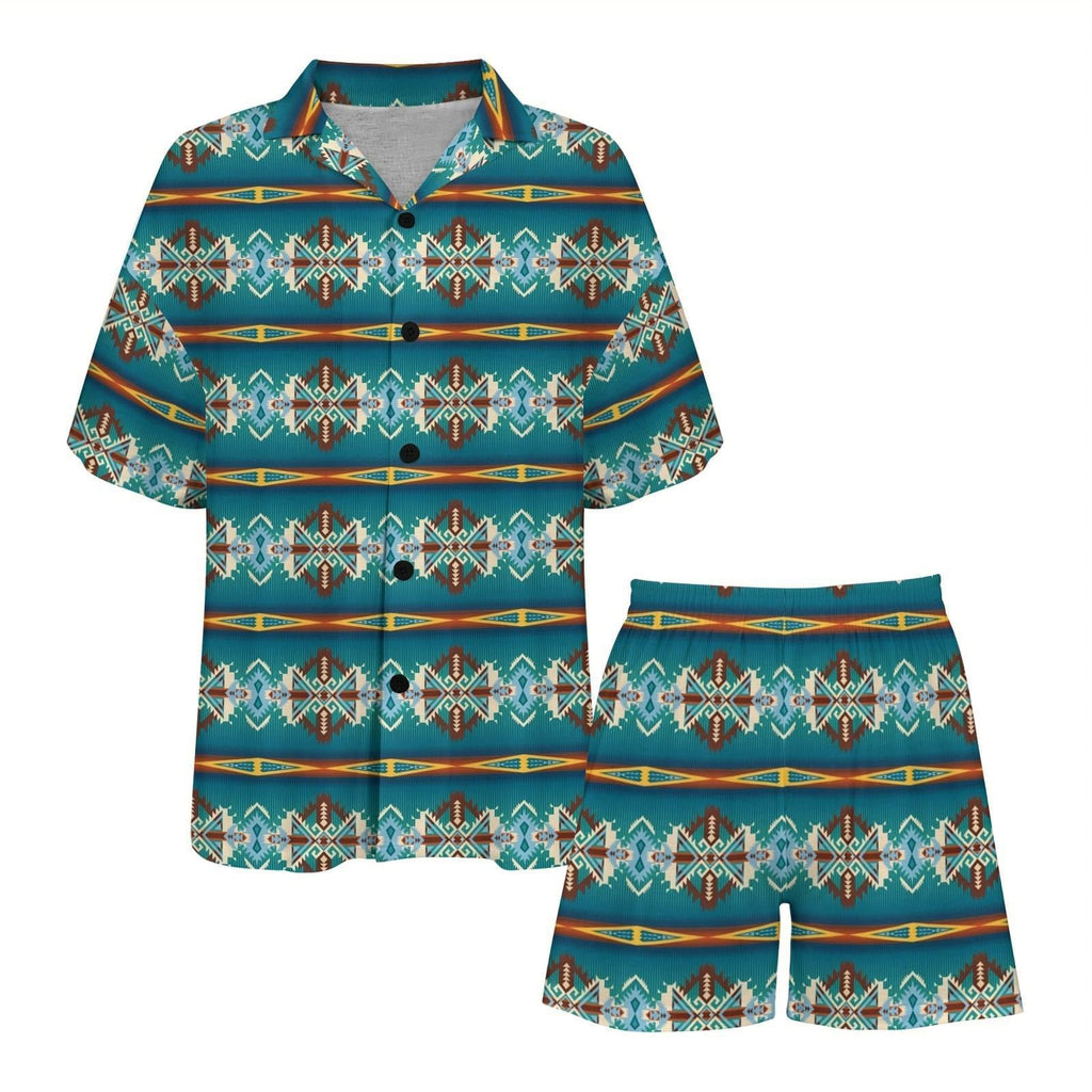 Baha Ranch Teal Aztec Women's Pajama Set Made in America by Baha Ranch Western Wear - product image 2