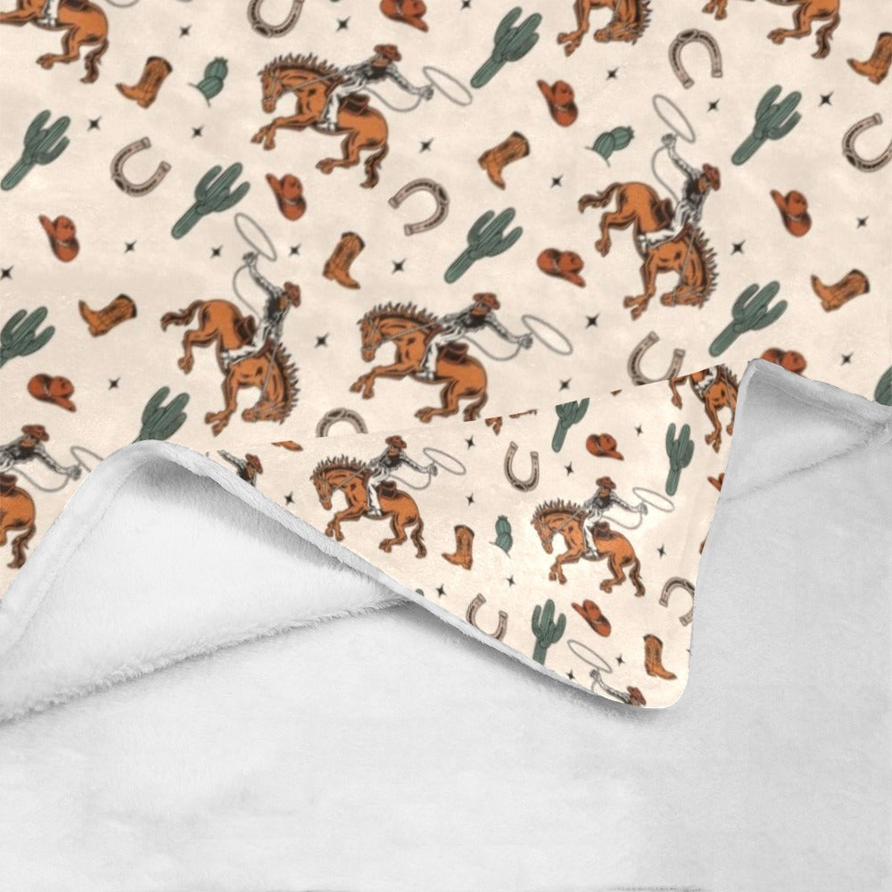 Baha Ranch Rodeo Cowboy Throw Blanket Ultra-Soft Micro Fleece Blanket 60" x 80" Made in America by Baha Ranch Western...