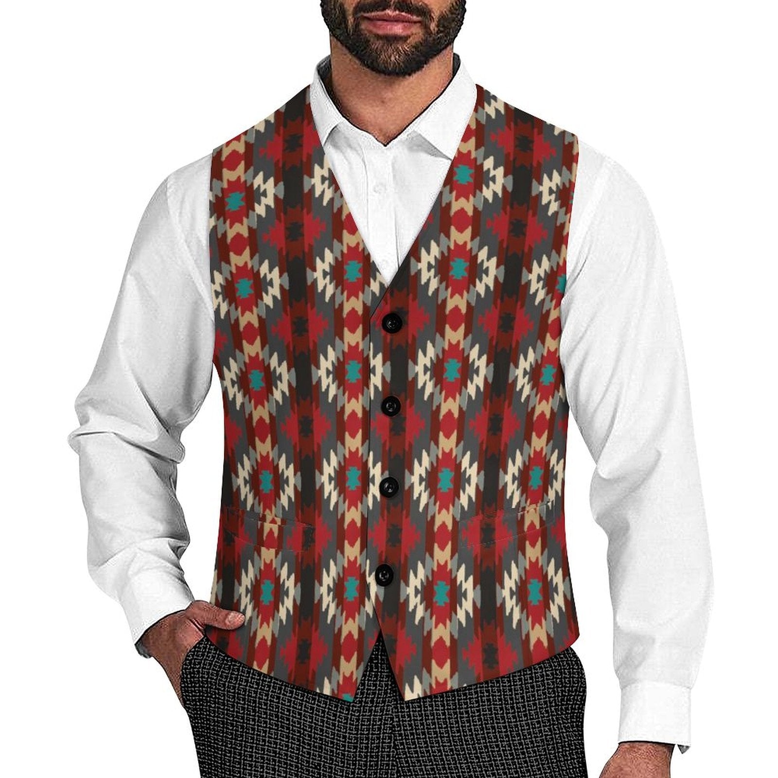 Baha Ranch Southwestern Aztec Men's Western Vest by Baha Ranch Western Wear