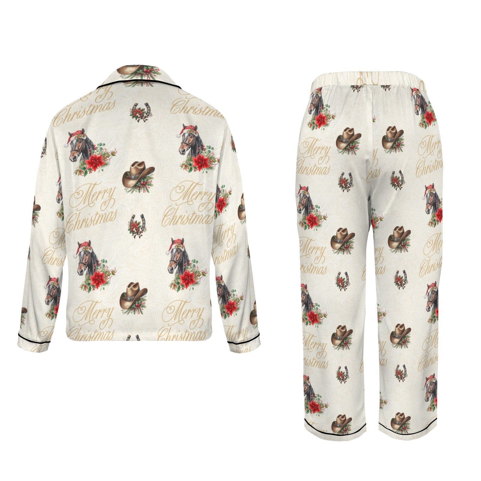 Baha Ranch Christmas Horses Satin Western Pajamas by Baha Ranch Western Wear - product image 5