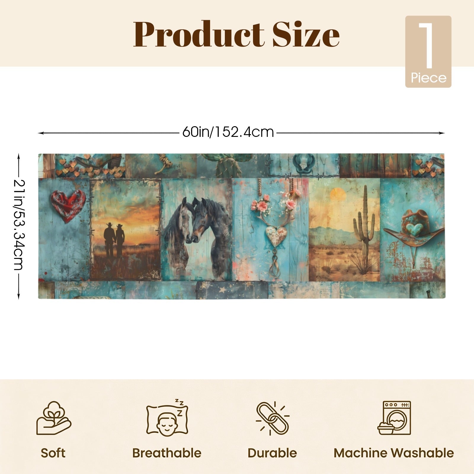 Baha Ranch Turquoise Dreams Body Pillow Cover Made in America by Baha Ranch Western Wear - product image 5