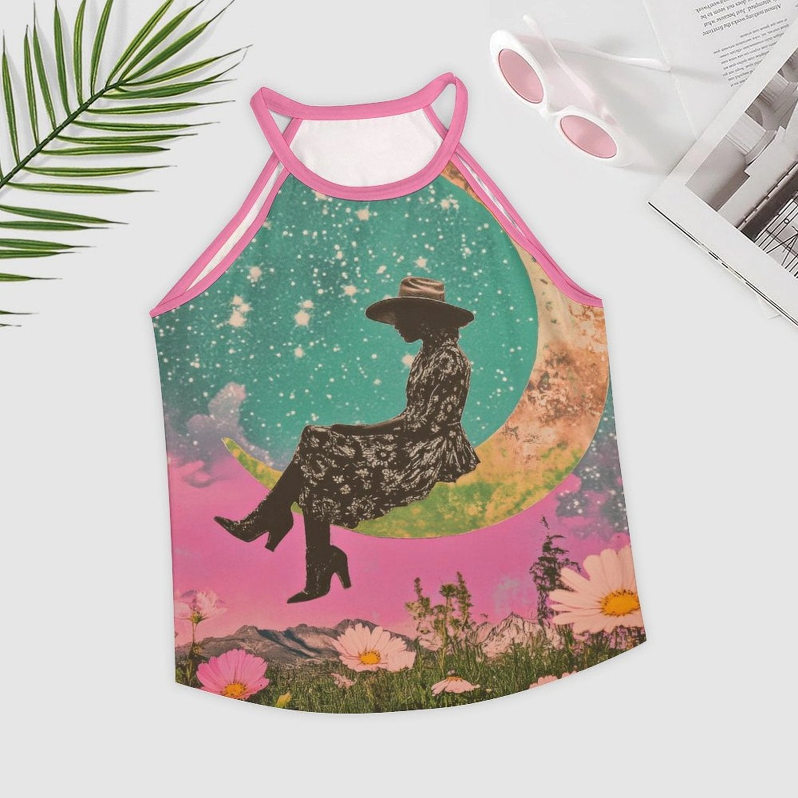 Baha Ranch Cowgirl on the Moon Retro Pop Western Tank Top by Baha Ranch Western Wear - product image 4