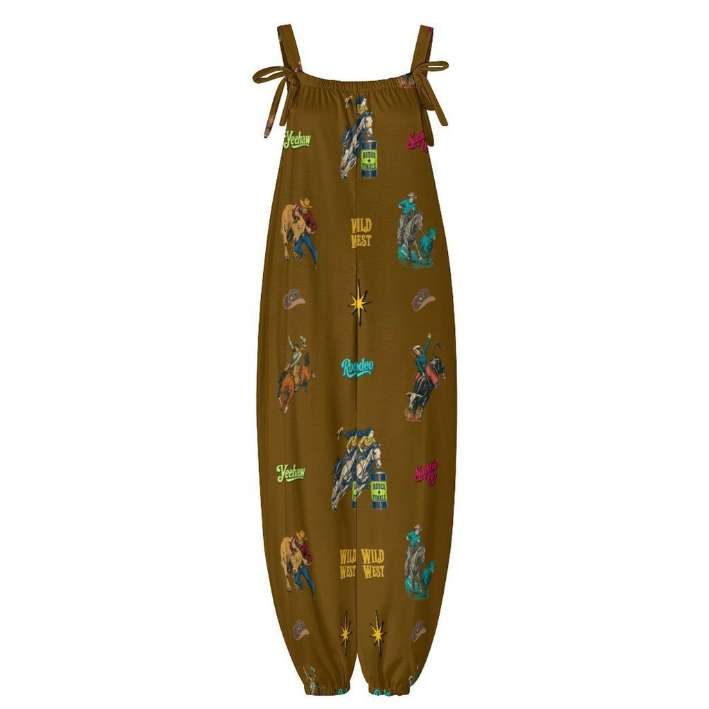 Baha Ranch The Last Roundup Western Rodeo Overalls Jumpsuit Brown by Baha Ranch Western Wear - product image 5