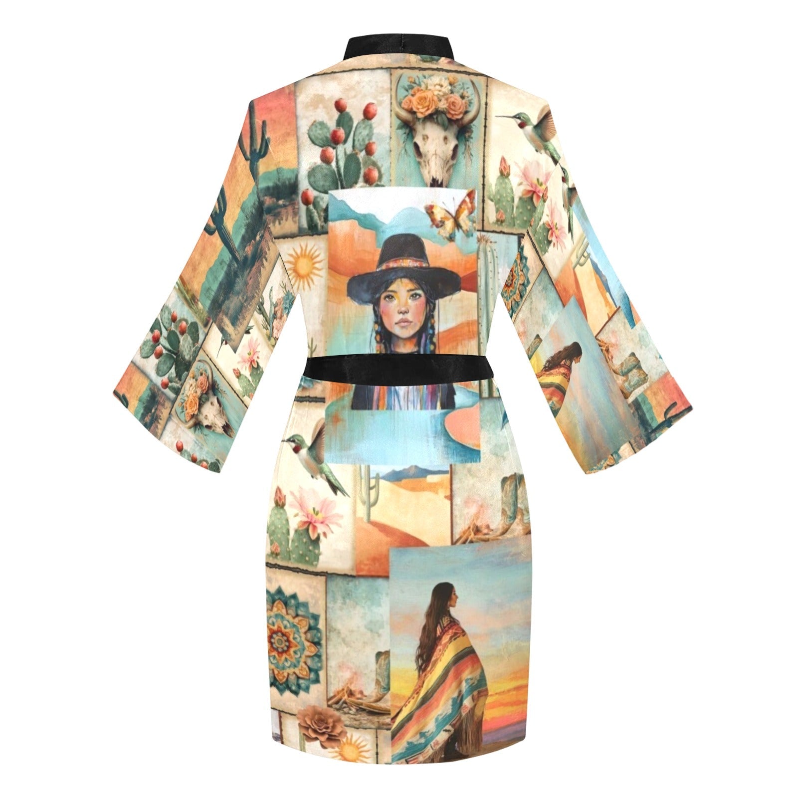 Baha Ranch Colores de Mexico Pictures of the Southwest Satin Kimono Sleeve Robe by Baha Ranch Western Wear - product image 4