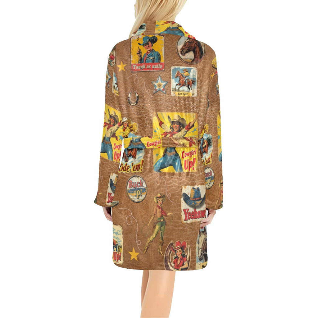 Baha Ranch Vintage Cowgirl Collage Bath Robe by Baha Ranch Western Wear - product image 2
