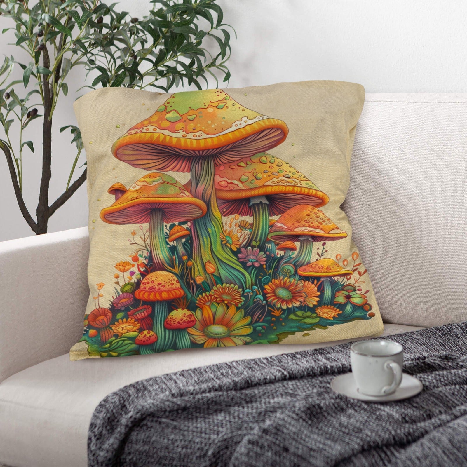 Baha Ranch Retro Mushrooms Pillow Case Made in America by Baha Ranch Western Wear - product image 5