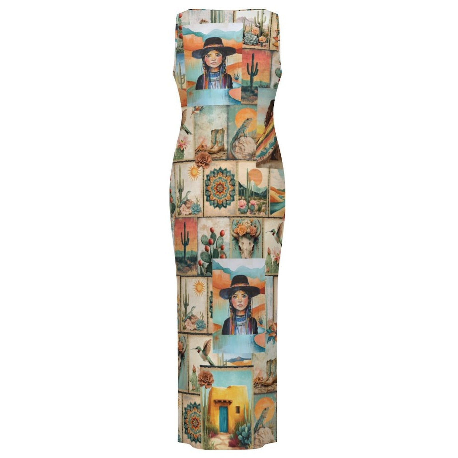 Baha Ranch New Colores De Mexico Pictures of the Southwest Bodycon Side Slit Long Dress by Baha Ranch Western Wear -...