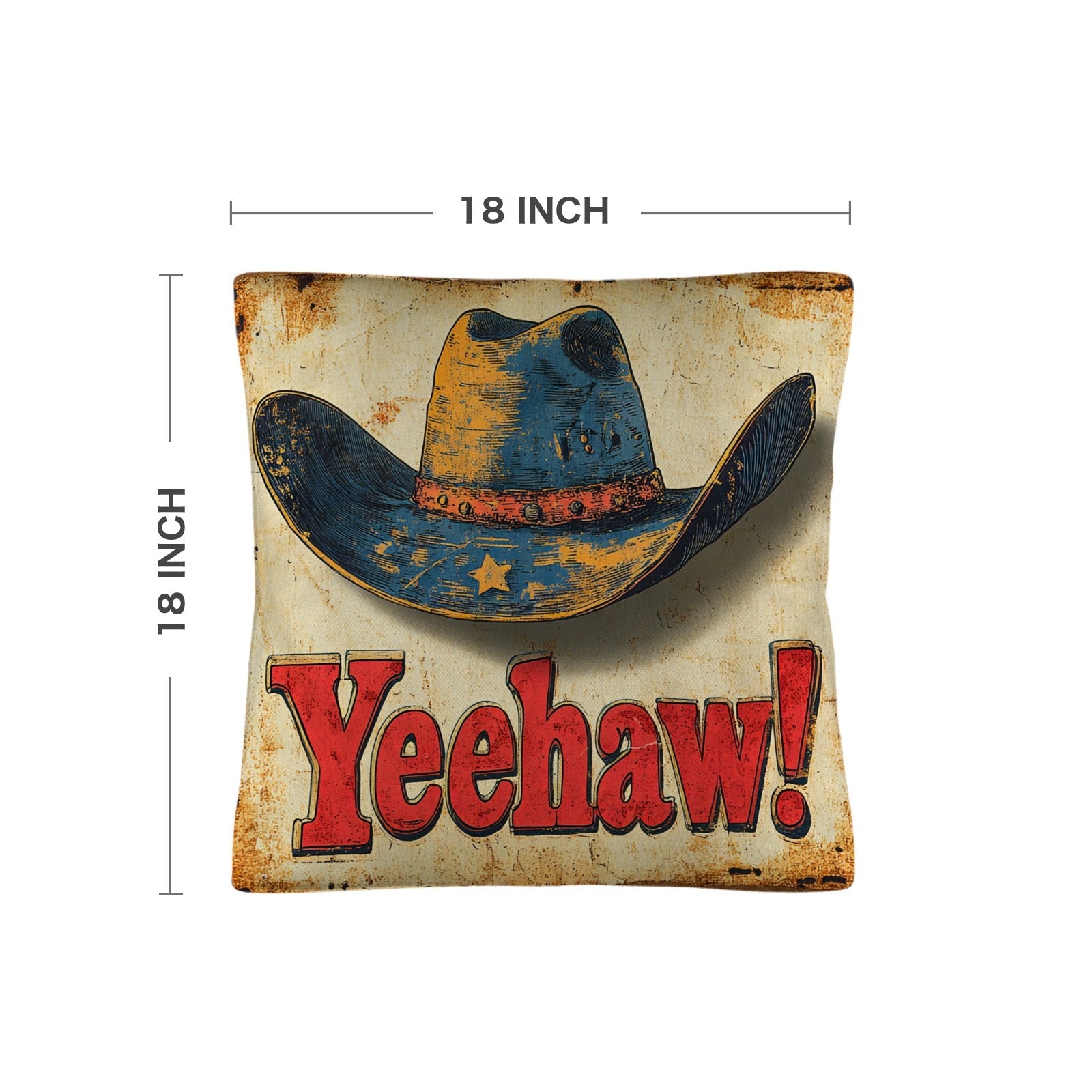 Baha Ranch Vintage Western Yeehaw Throw Pillow Case 18 x 18 Made in America by Baha Ranch Western Wear - product image 3