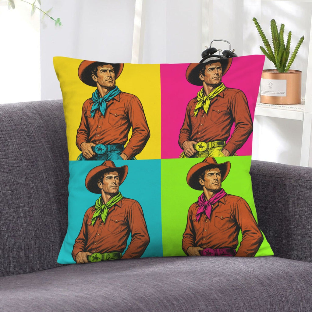 Baha Ranch The Last Roundup Bronc Rider Collage Throw Pillow Cover Made in America by Baha Ranch Western Wear - product...