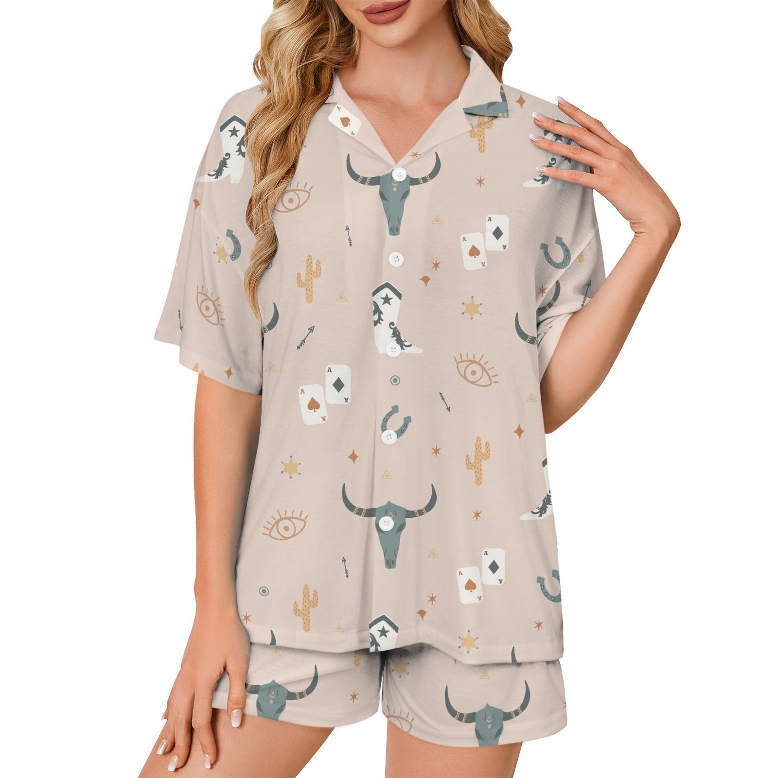 Baha Ranch Bulls & Boots Women's Pajama Set Made in America by Baha Ranch Western Wear - product image 2