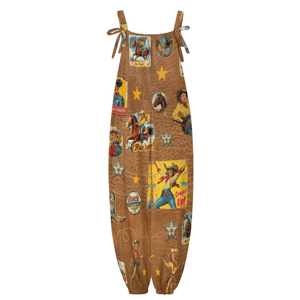 Baha Ranch Vintage Cowgirl Collage Overalls Jumpsuit by Baha Ranch Western Wear - product image 5