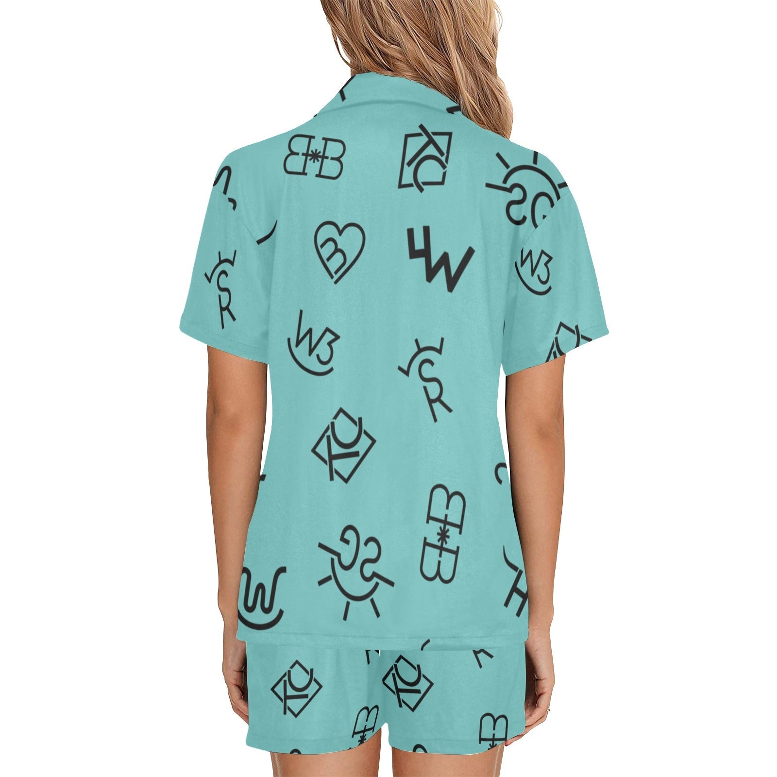 Baha Ranch Turquoise Cattle Brands Women's Western Pajama Set by Baha Ranch Western Wear - product image 4
