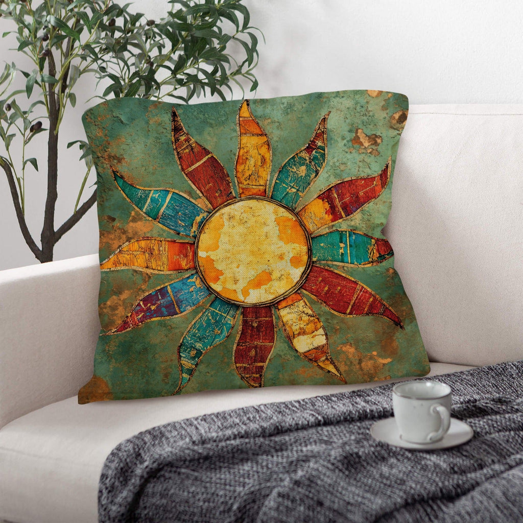 Baha Ranch Colores de Mexico Sun Face Throw Pillow Case Made in America by Baha Ranch Western Wear
