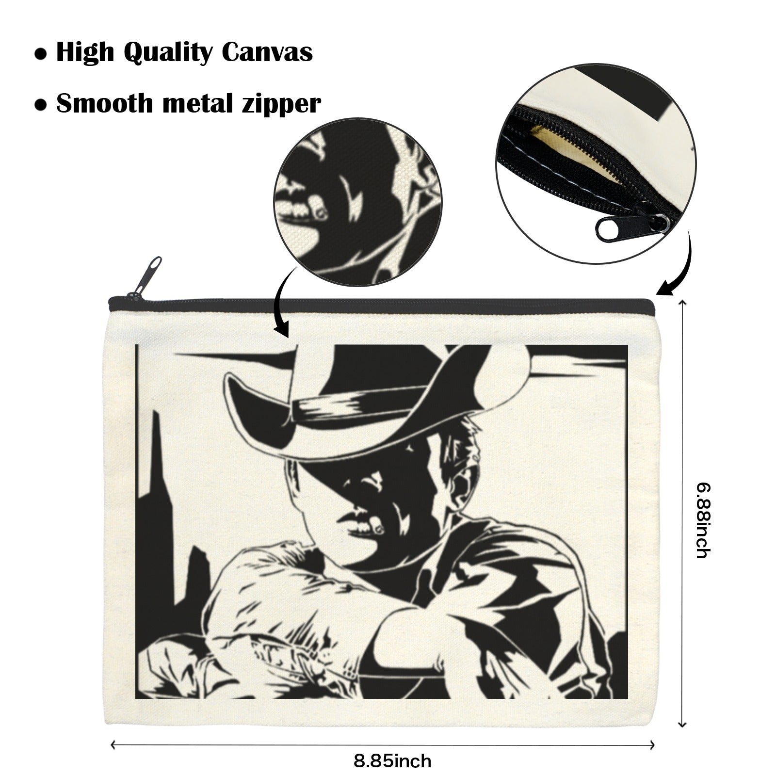 Baha Ranch Black White Cowboy Cosmetic Bag Pack of 5 Made in America by Baha Ranch Western Wear - product image 3