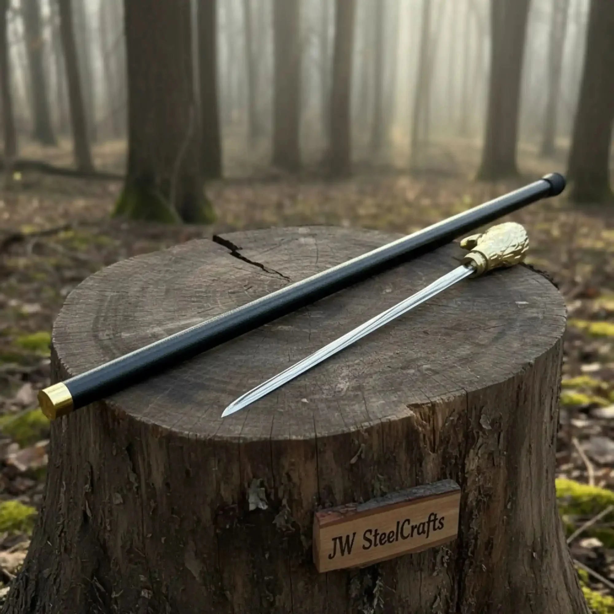 Eagle Head Walking Cane Sword | Handmade Hidden Steel Blade