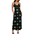 Baha Ranch Turquoise Orange Aztec Western Maxi Dress by Baha Ranch Western Wear