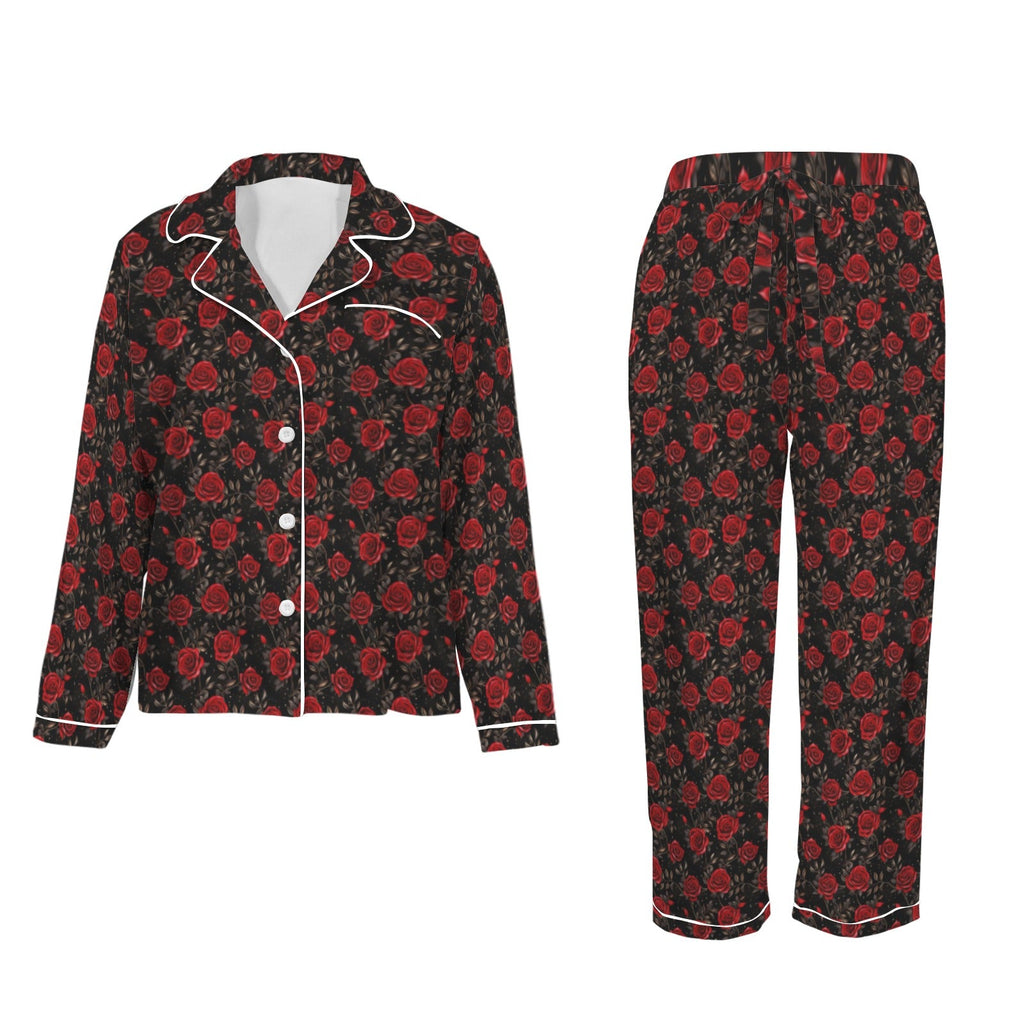 Baha Ranch Colores De Mexico Red Roses Satin Pajama Set by Baha Ranch Western Wear - product image 4