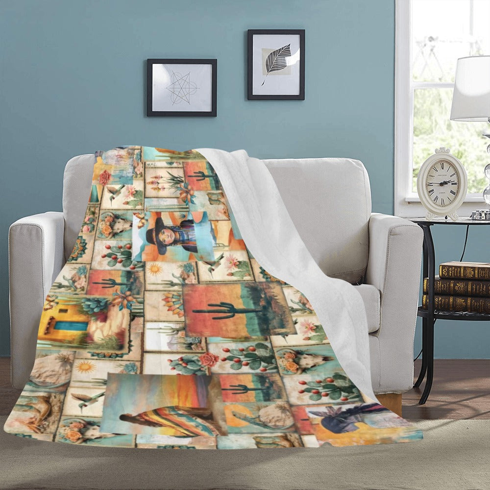 Baha Ranch Colores De Mexico Pictures of the Southwest 60" x 80" Throw Blanket Made In America by Baha Ranch Western Wear...