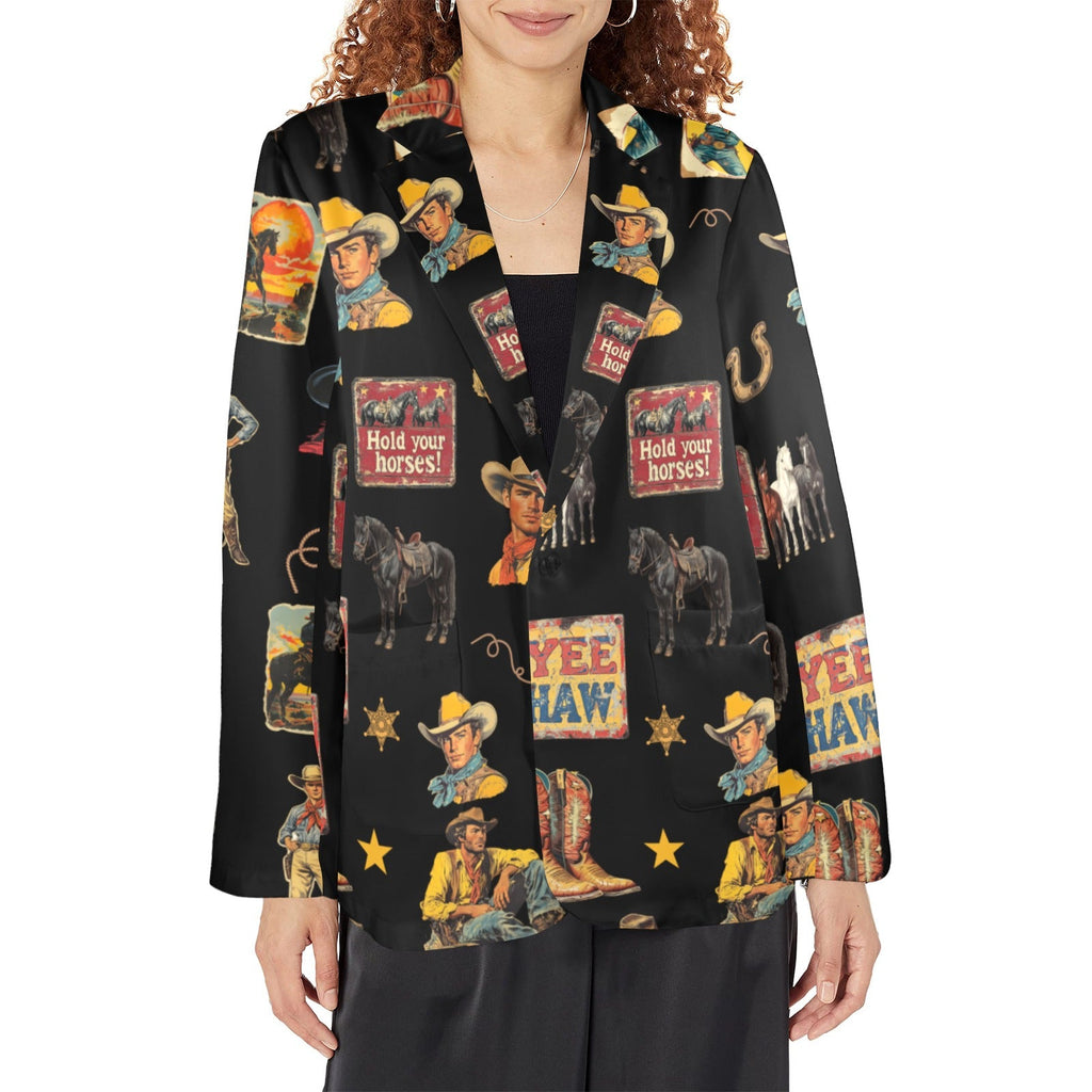 Baha Ranch Vintage Cowboy Collage Western Women's Blazer by Baha Ranch Western Wear - product image 2