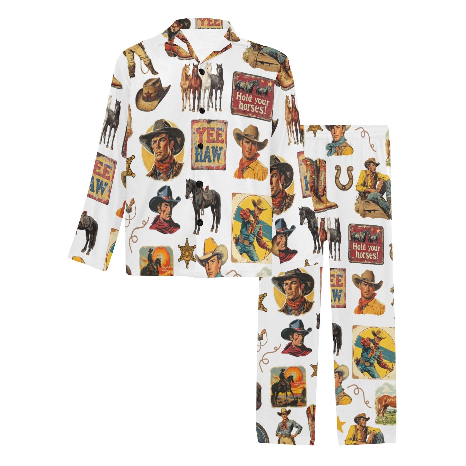 Baha Ranch Vintage Cowboy Collage Western Pajamas by Baha Ranch Western Wear - product image 3