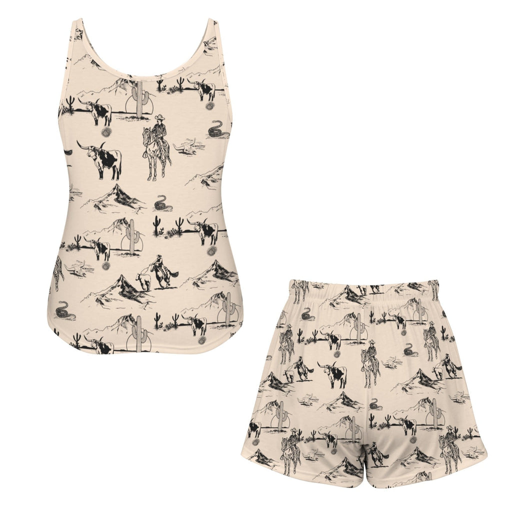 Baha Ranch Ranch Life Tan Pajama Lounge Tank Shorts Set Made in America by Baha Ranch Western Wear - product image 6