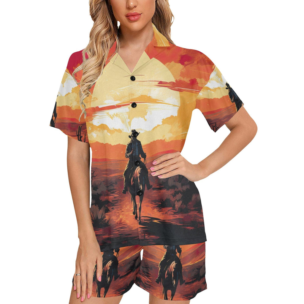 Baha Ranch Cowboy Desert Sunset Women's Western Pajama Set by Baha Ranch Western Wear