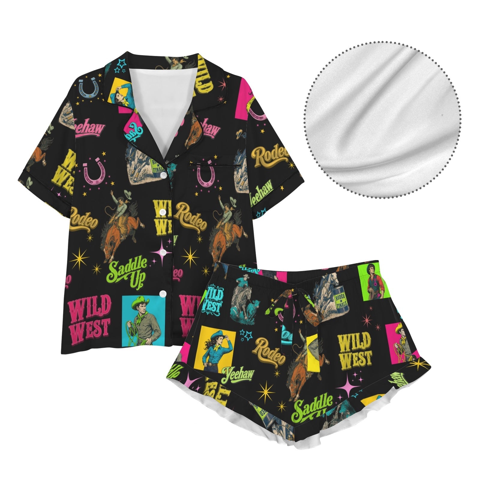 Baha Ranch The Last Roundup Western Rodeo Satin Pajama Set by Baha Ranch Western Wear - product image 6