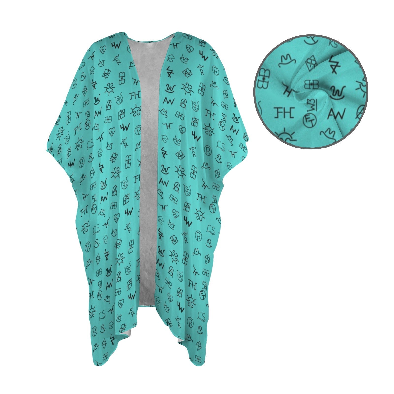 Baha Ranch Turquoise Brands Duster Kimono Coverup by Baha Ranch Western Wear - product image 4