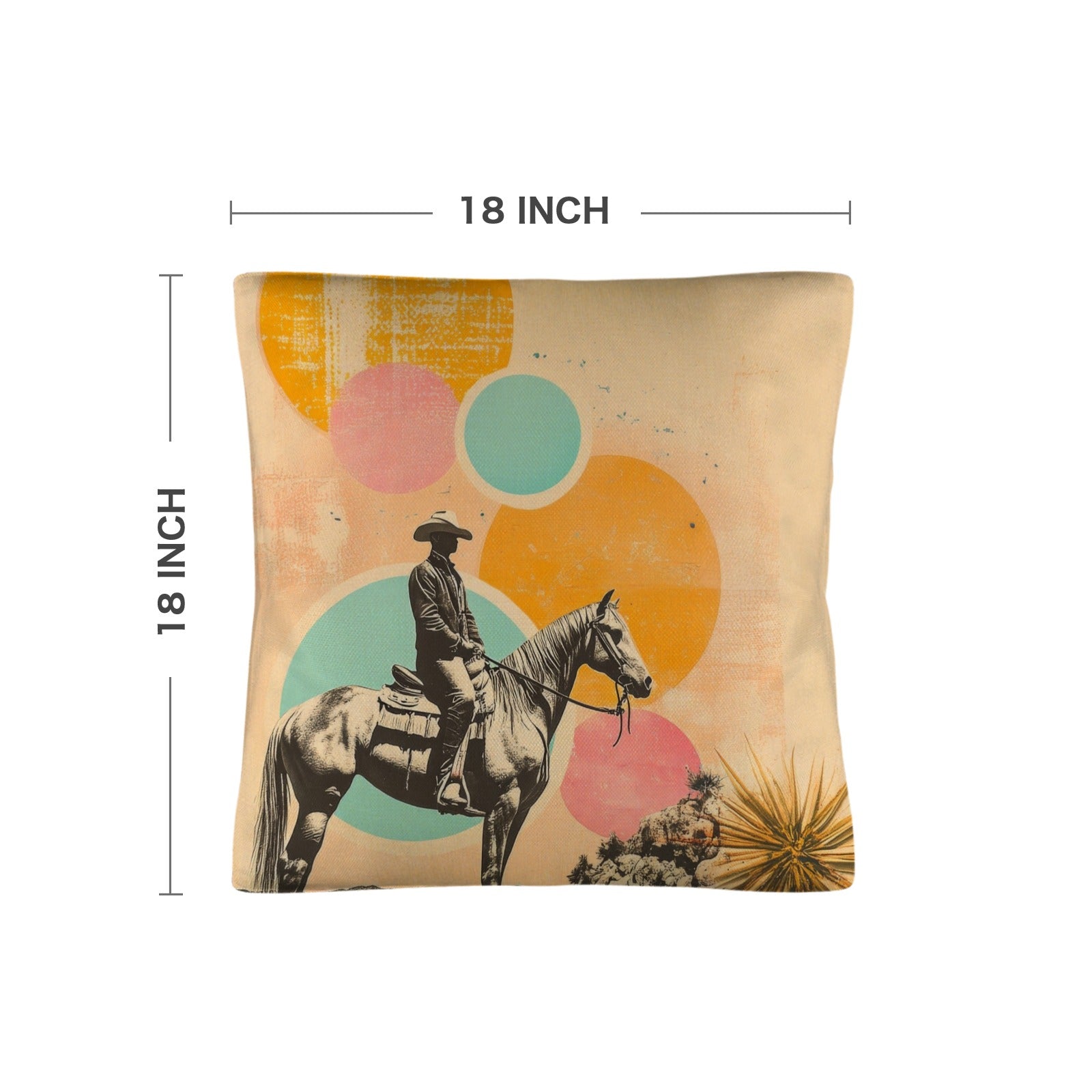 Baha Ranch Retro Pop Western Lost Cowboy Pillow Case Made in America by Baha Ranch Western Wear - product image 3