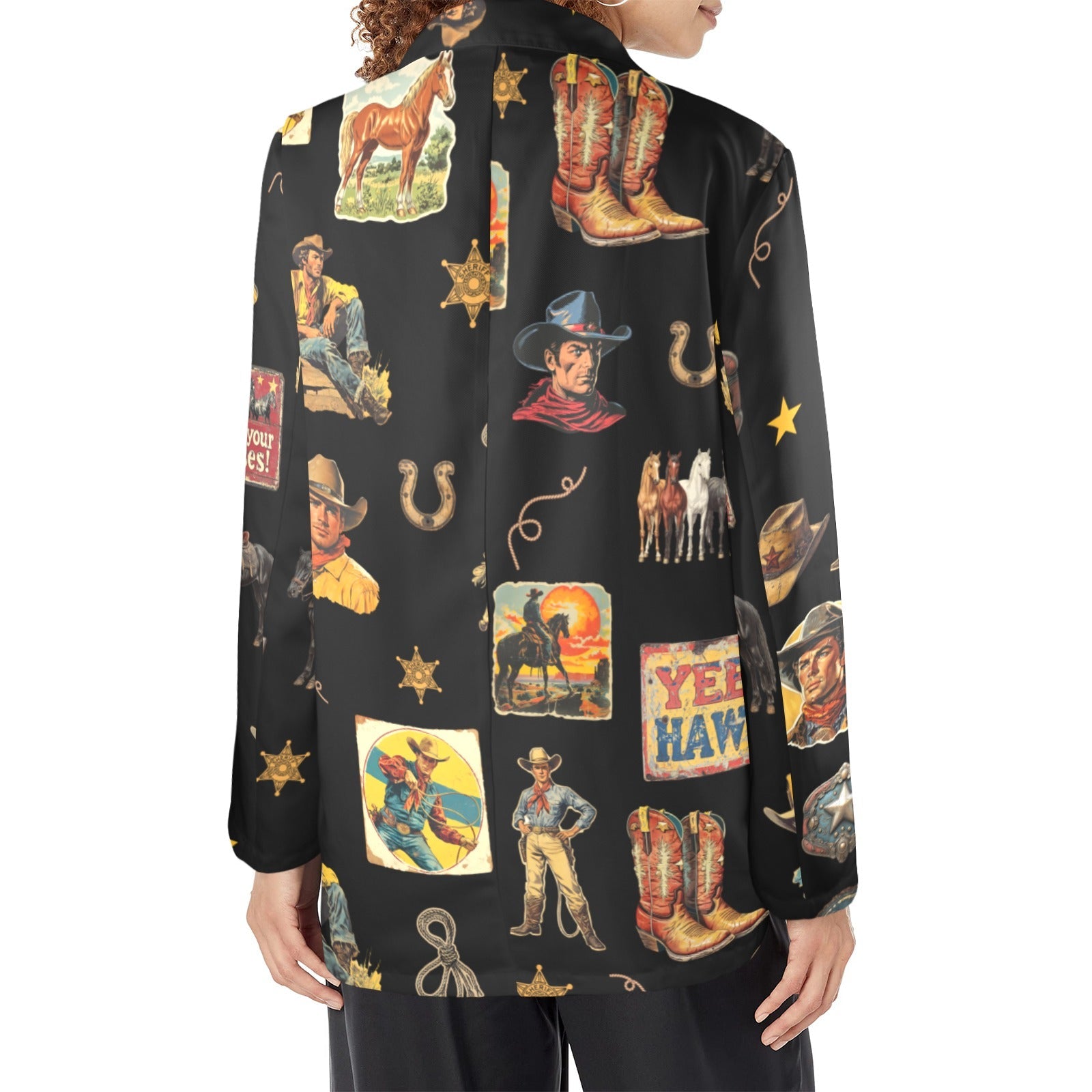 Baha Ranch Vintage Cowboy Collage Western Women's Blazer by Baha Ranch Western Wear - product image 3